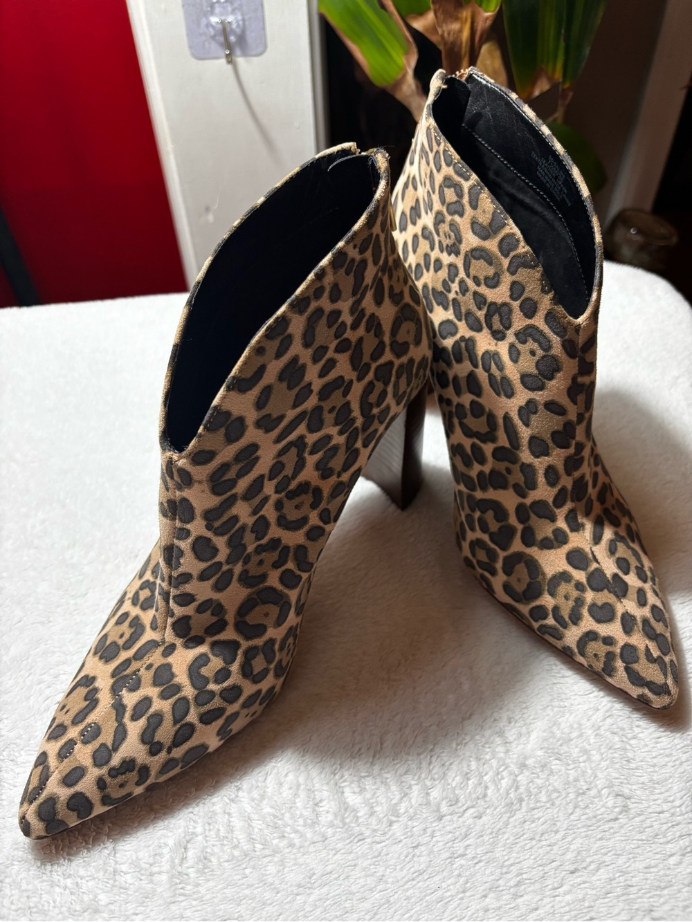 Sole Society Leopard Print Pointed Toe Ankle Booties